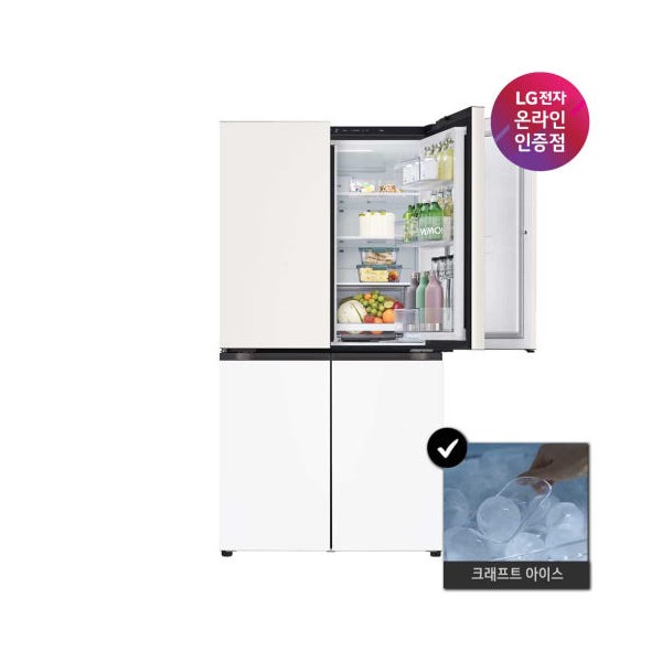 LG STEM 매직스페이스 냉장고 1등급 크래프트아이스 베이지/크림화이트
